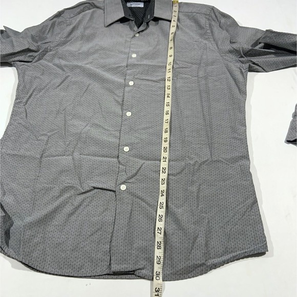 Duchamp Casual Patterned Formal Shirt Mens Tailored Fit Collar Gray Size 16.5 L - Picture 7 of 7